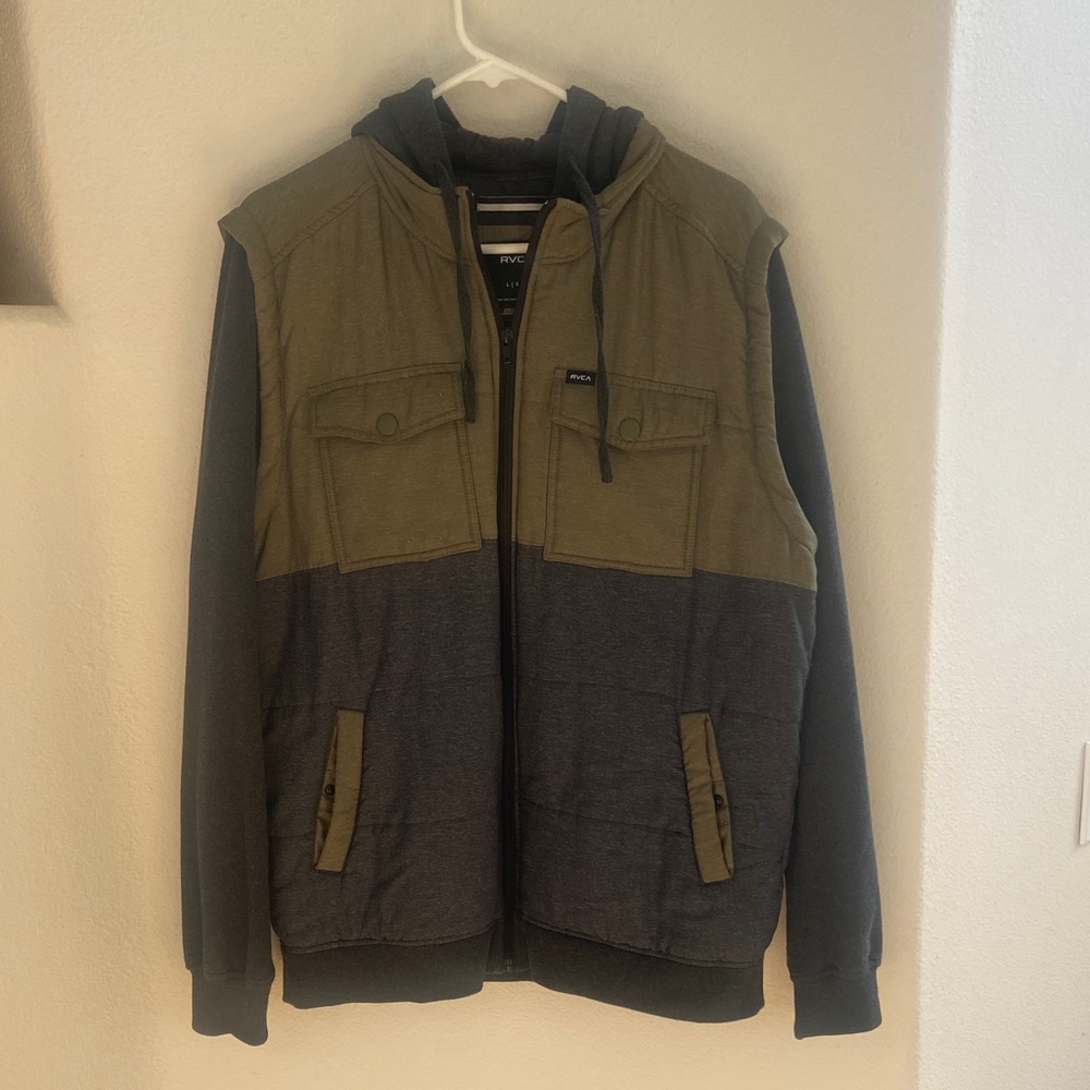 RVCA Olive and Black Military Jacket
